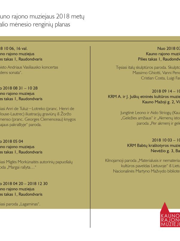 KRM 2018 10 renginiai